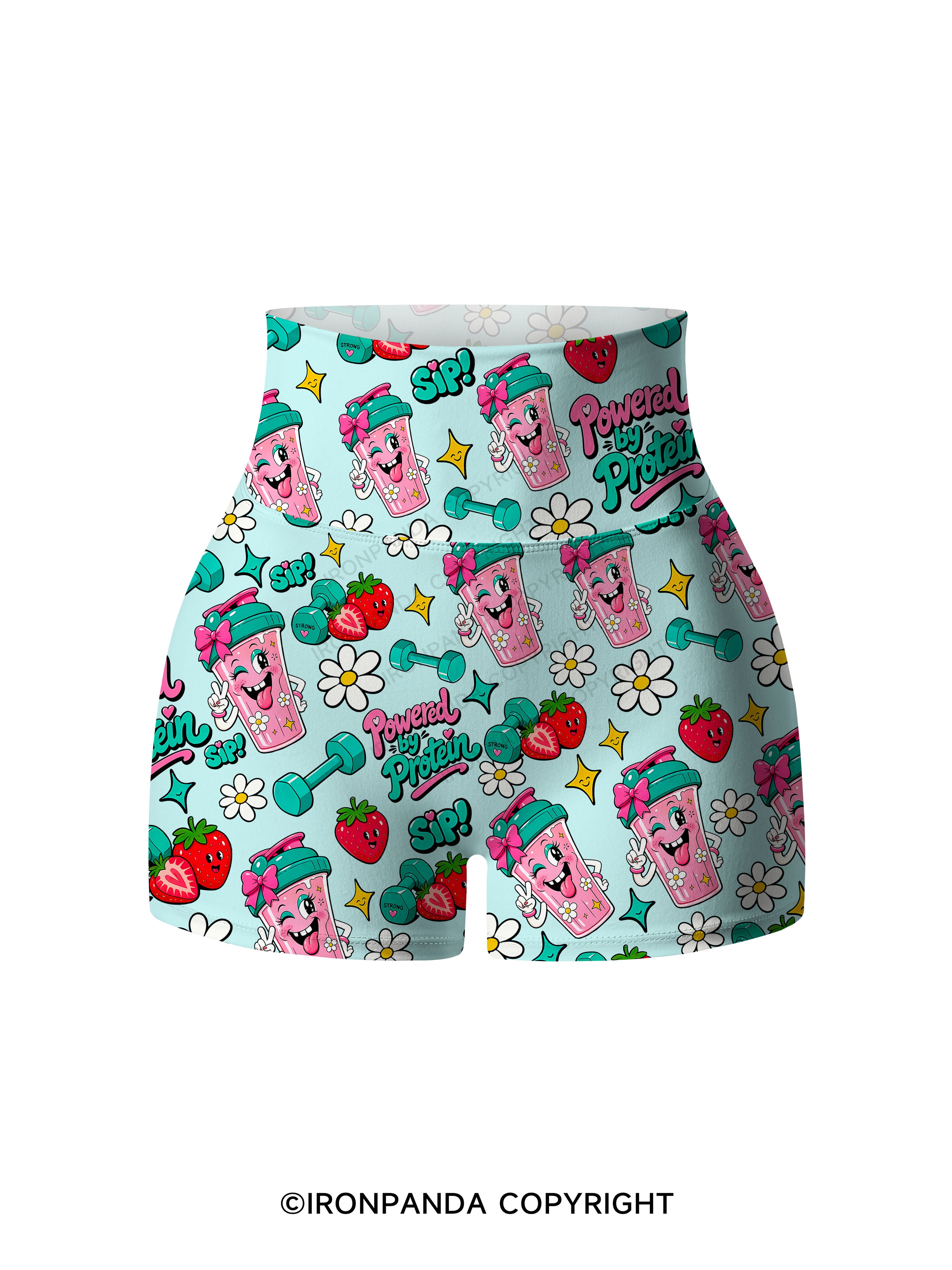 POWERED BY PROTEIN GYM FITNESS Printed Yoga Shorts