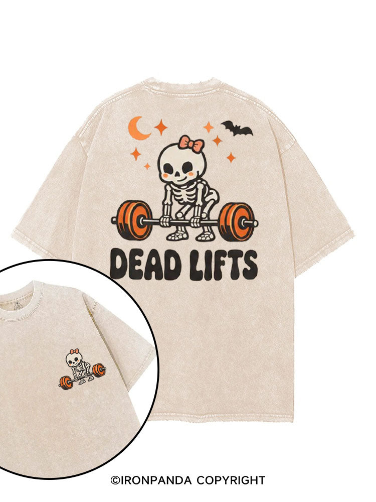 DEAD LIFTS SKELETON HALLOWEEN printed Gym Shirt