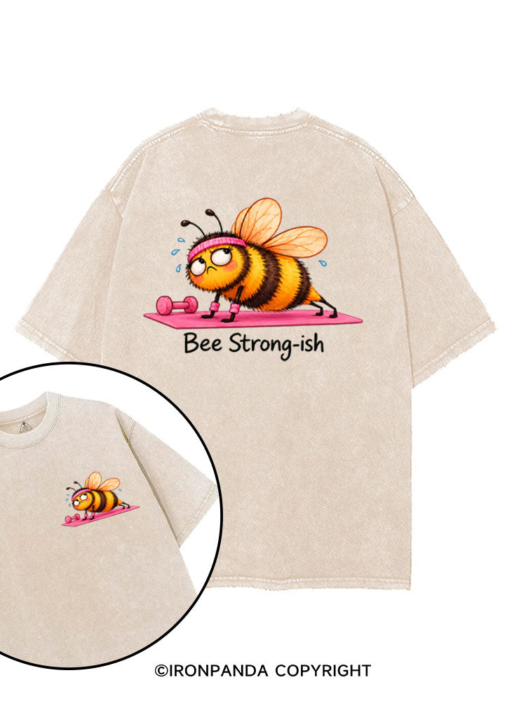 Bee Strong-ish printed Gym Shirt