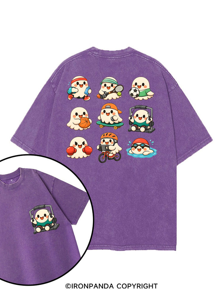 CUTE GHOST SPORTS printed Gym Shirt