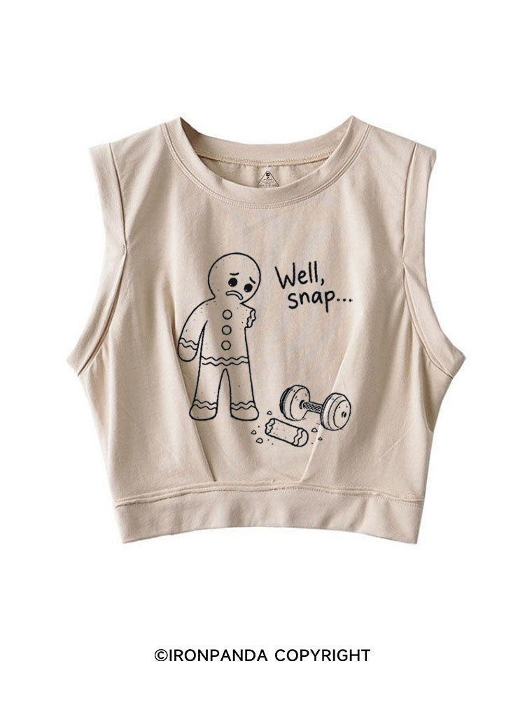 Well Snap Christmas Gingerbread SLEEVELESS CROP TOPS