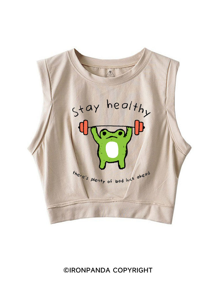 Stay Healthy SLEEVELESS CROP TOPS