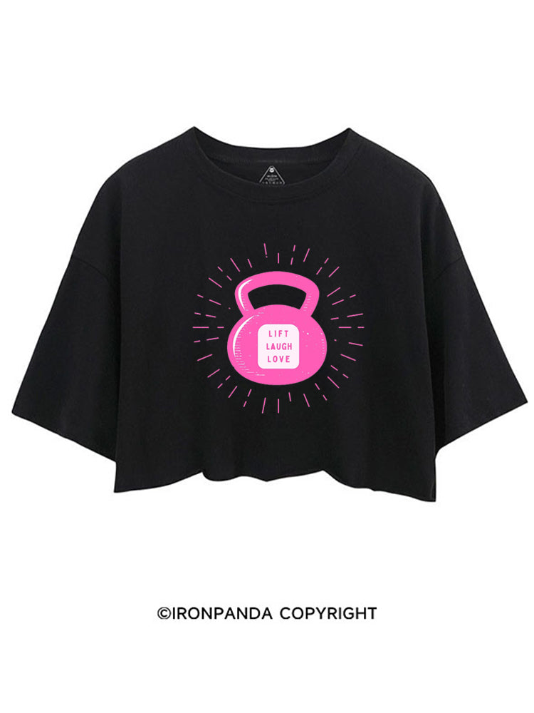 LIFT LAUGH LOVE GYM KETTLEBELL CROP TOPS