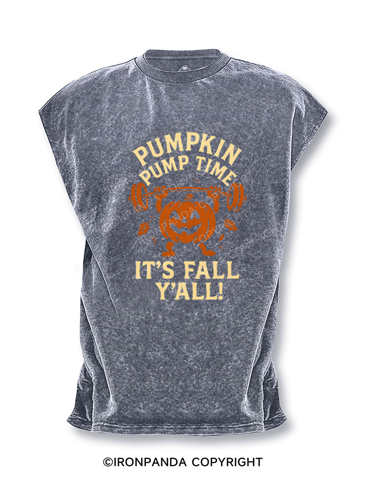 PUMPKIN PUMP TIME IT'S FALL Y'ALL! Cut Off Tank