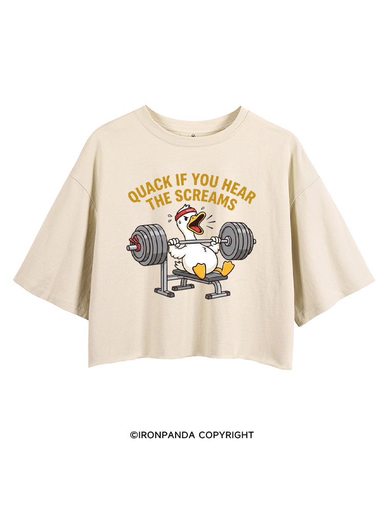QUACK IF YOU HEAR THE SCREAMS CROP TOPS