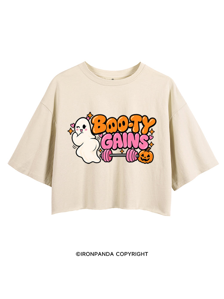 BOO-TY GAINS CUTE GHOST HALLOWEEN CROP TOPS