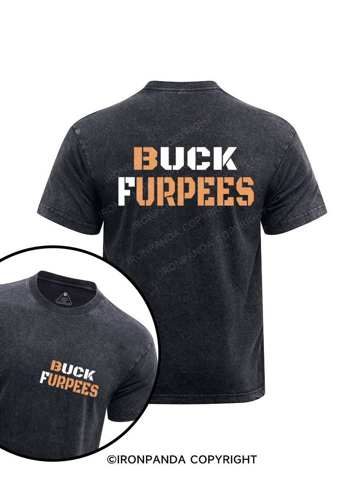 Hate Burpees Buck Furpess Printed Washed Gym Shirt