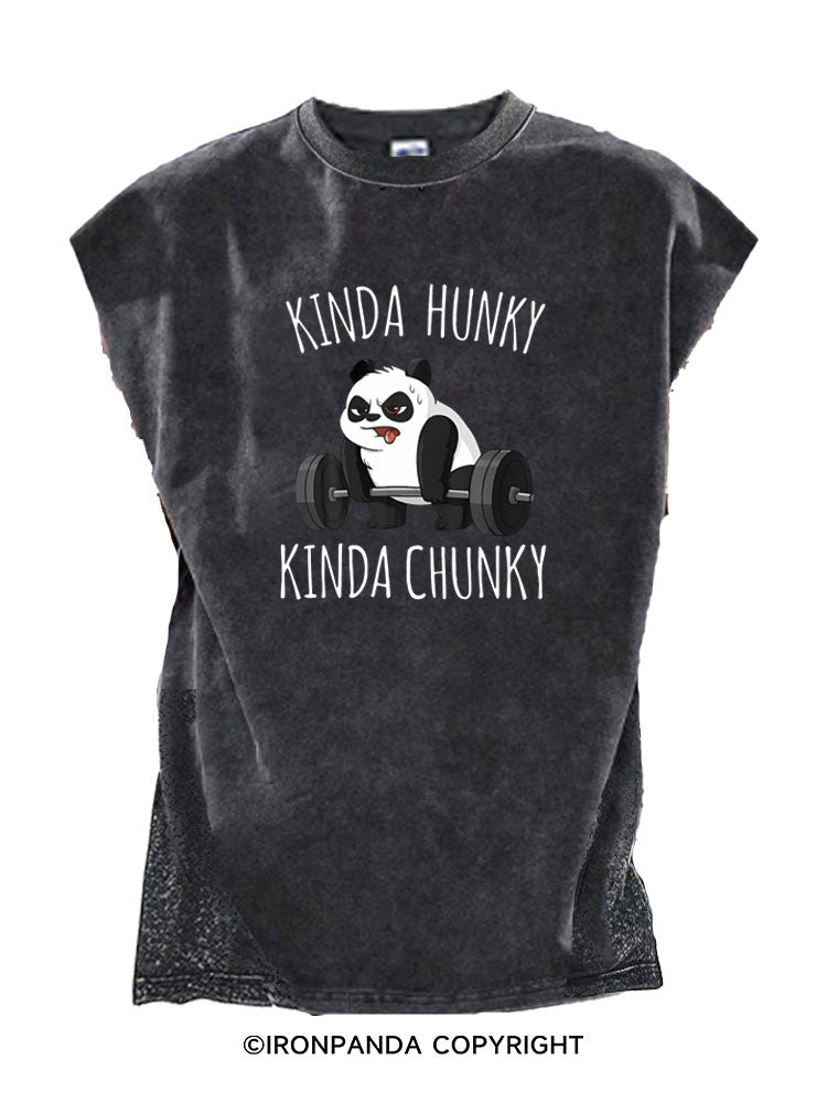 Kinda Hunky Kinda Chunky Panda Cut Off Tank