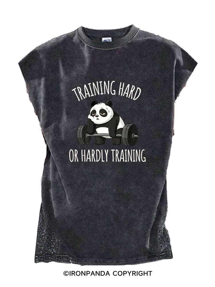 Training Hard Or Hardly Training Panda Cut Off Tank