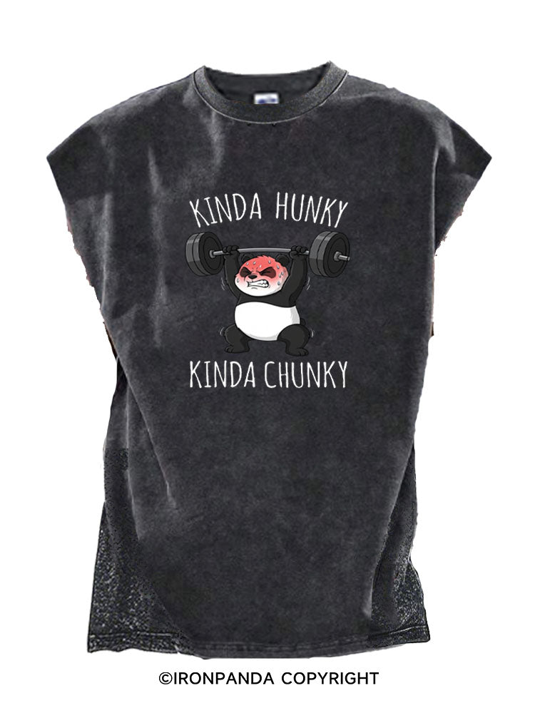 Kinda Hunky Kinda Chunky Panda Cut Off Tank