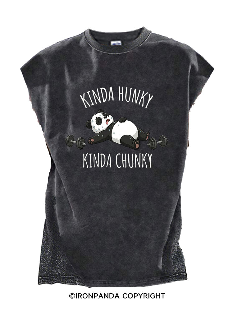 Kinda Hunky Kinda Chunky Panda Cut Off Tank