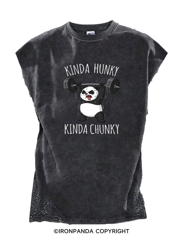 Kinda Hunky Kinda Chunky Panda Cut Off Tank