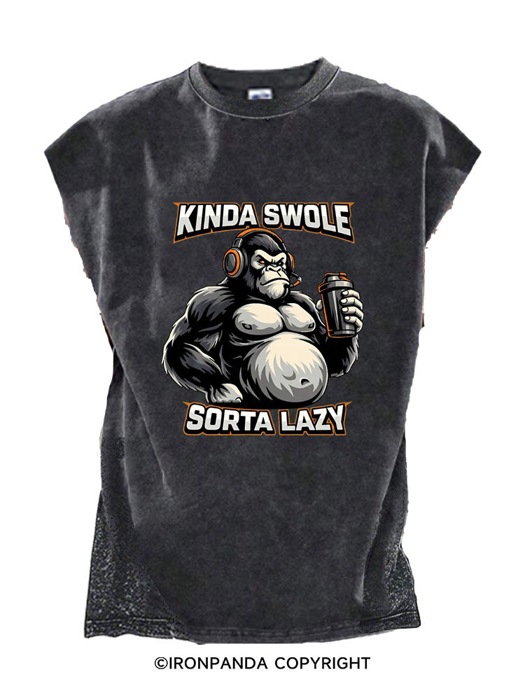 Kinda Swole Sorta Lazy Chimpanzees Cut Off Tank