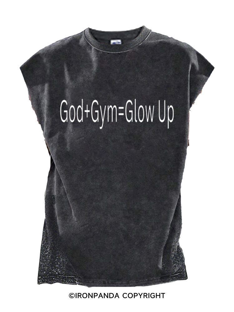 God+Gym=Glow Up Cut Off Tank