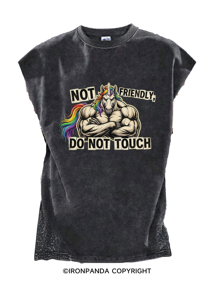 Not Friendly Do Not Touch Muscle Horse Cut Off Tank