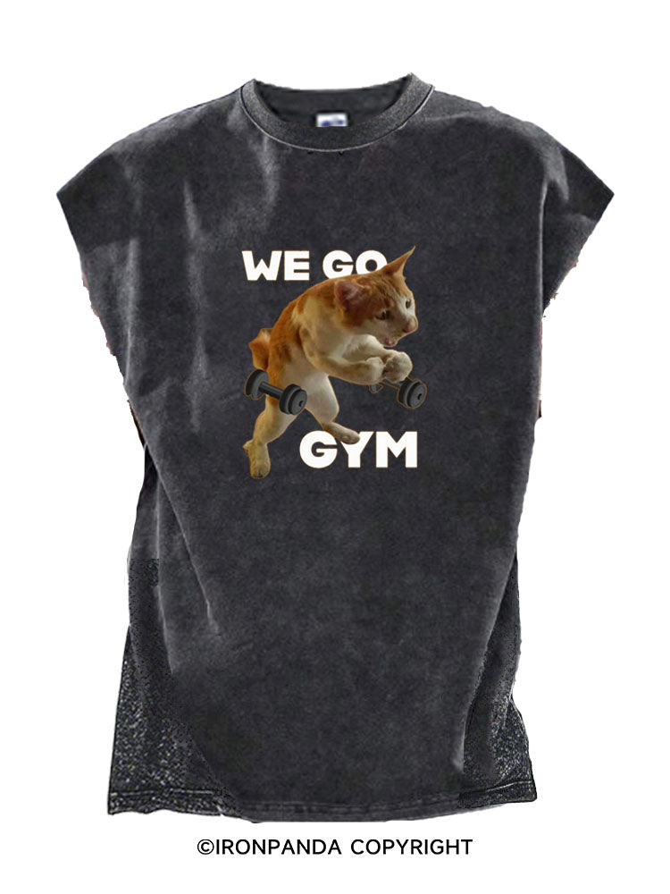 We Go Gym Cat Cut Off Tank