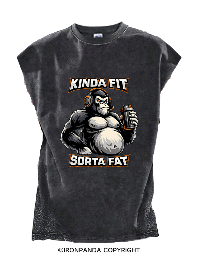 Kinda Fit Sorta Fat Chimpanzees Cut Off Tank