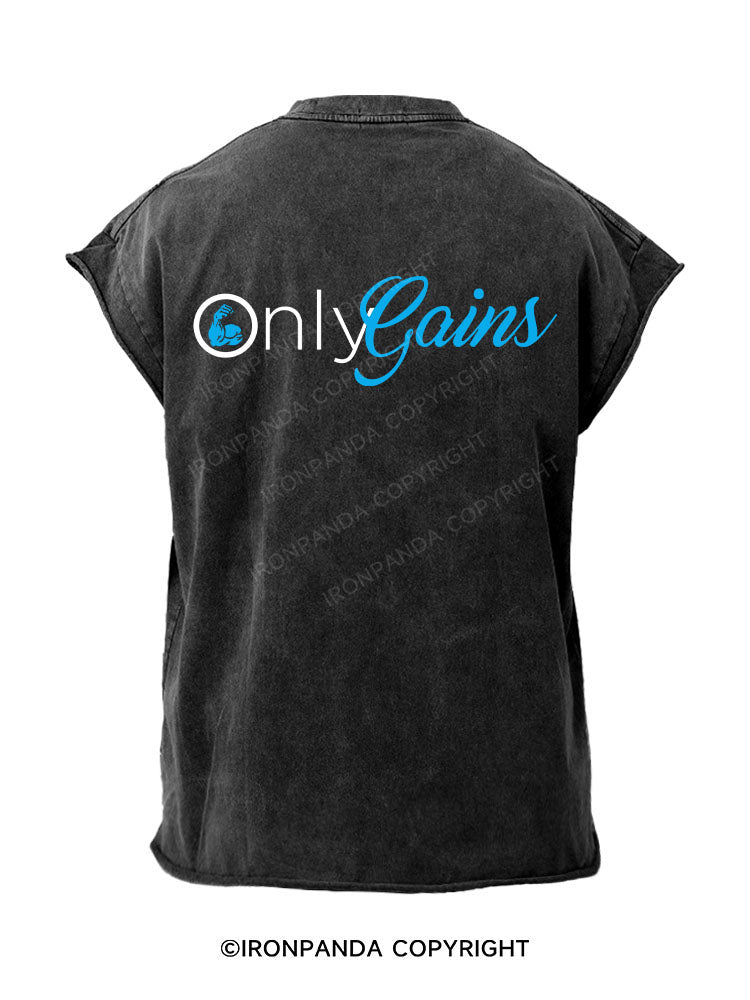Only Gains Back Printed Cut Off Tank