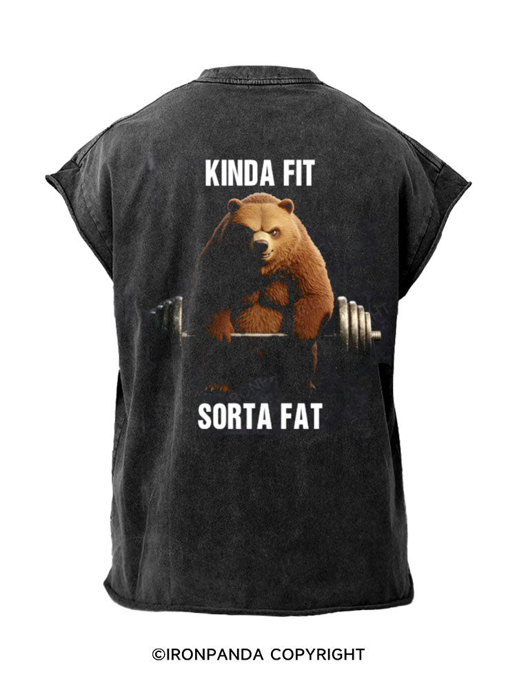 Kinda Fit Sorta Fat  Back Printed Cut Off Tank