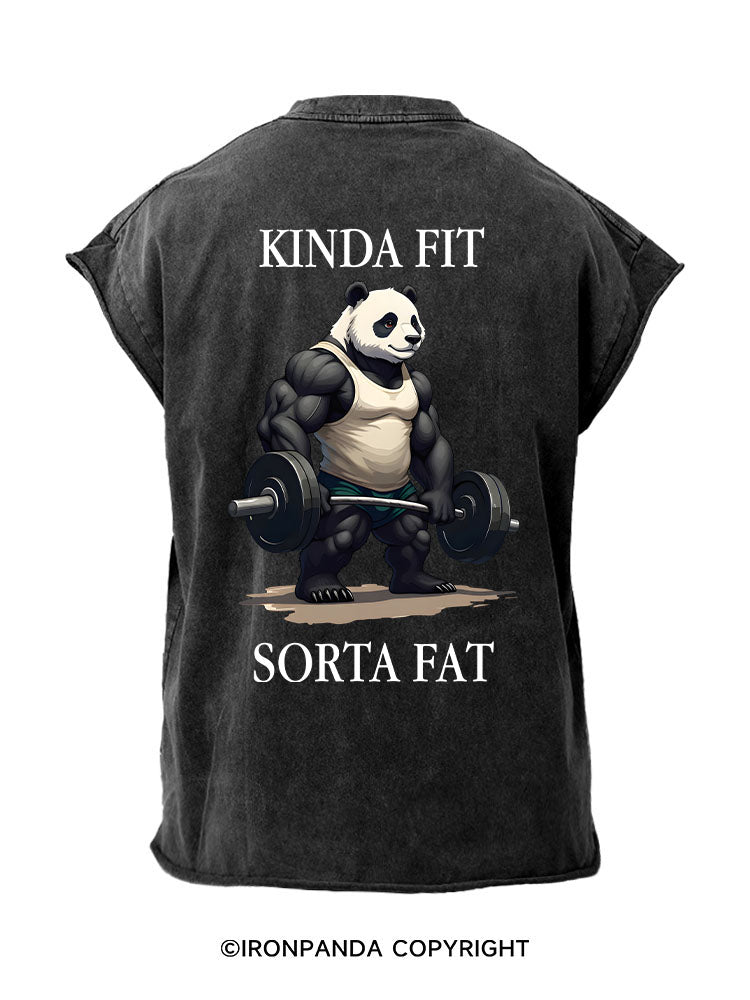 Kinda Fit Sorta Fat Back Printed Cut Off Tank