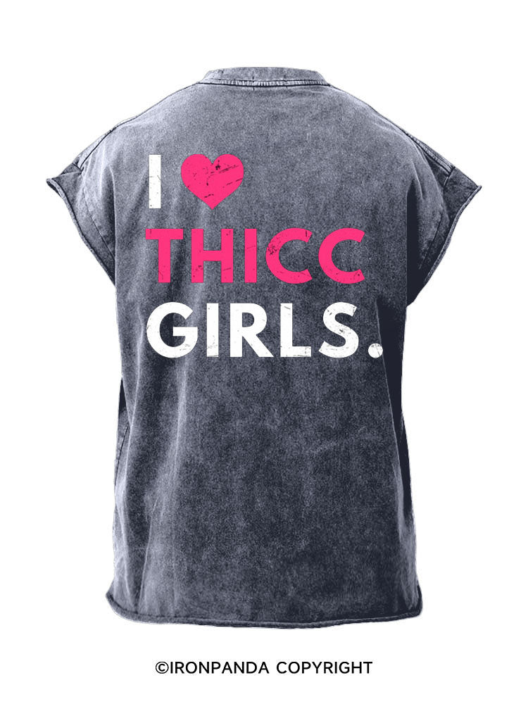 I love THICC GIRLS Back Printed Cut Off Tank