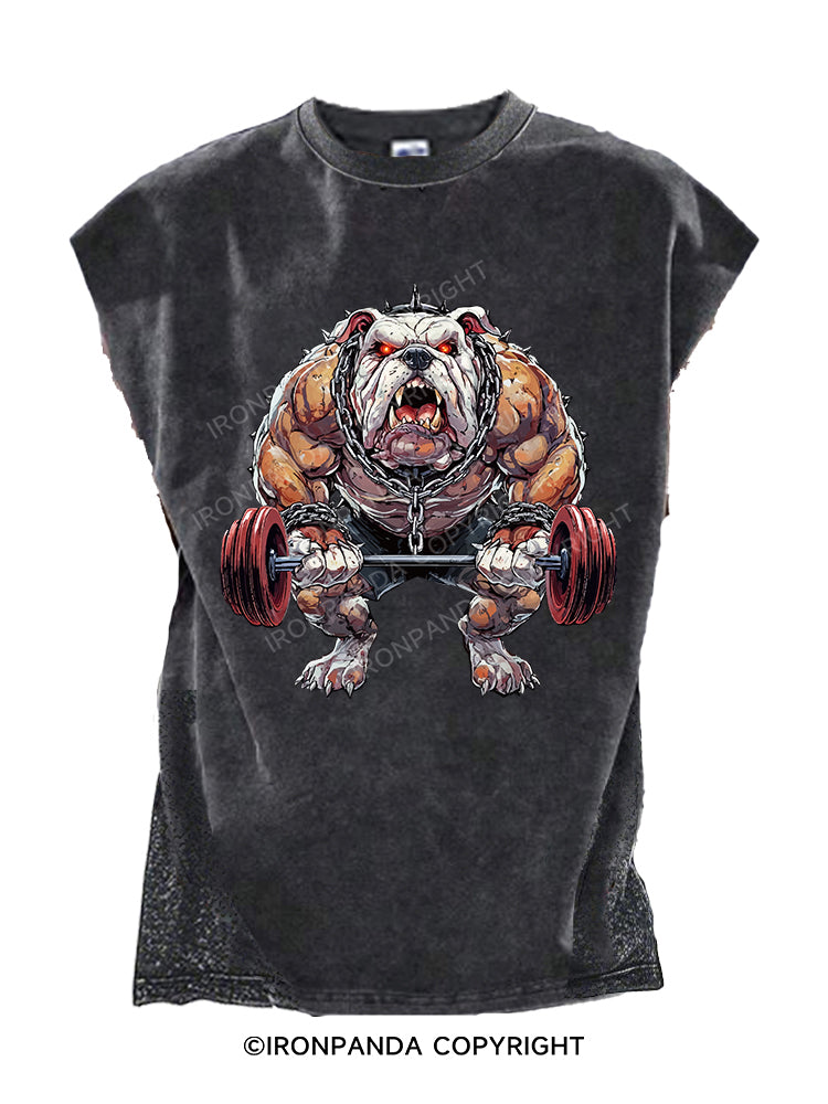 Weightlifting bulldog Cut Off Tank