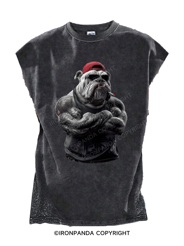 MUSCULAR BULLDOG Cut Off Tank