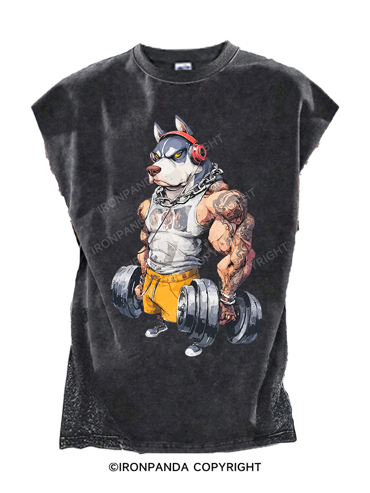 Alaskan Malamute weightlifting Cut Off Tank