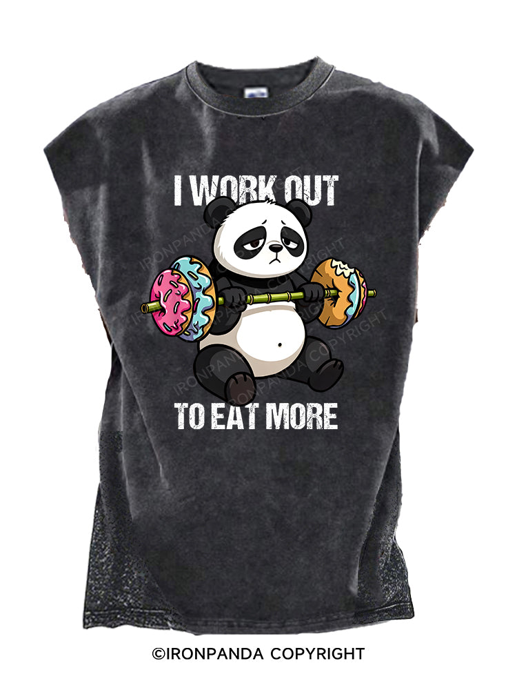 I WORK OUT TO EAT MORE Cut Off Tank
