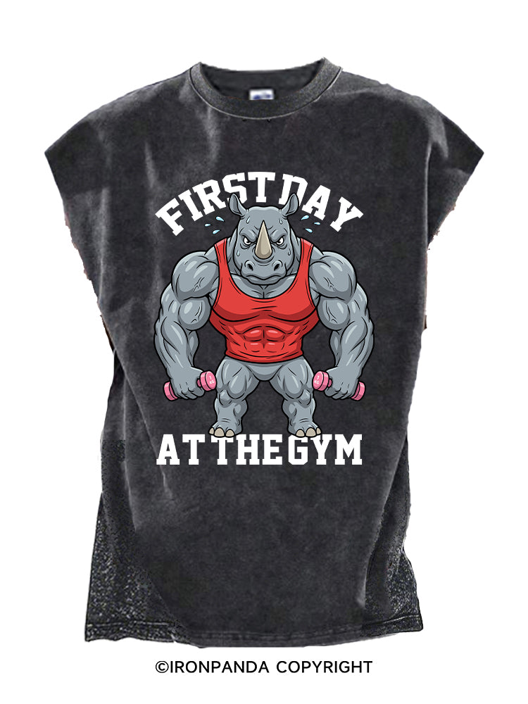 FIRST DAY AT THE GYM Cut Off Tank
