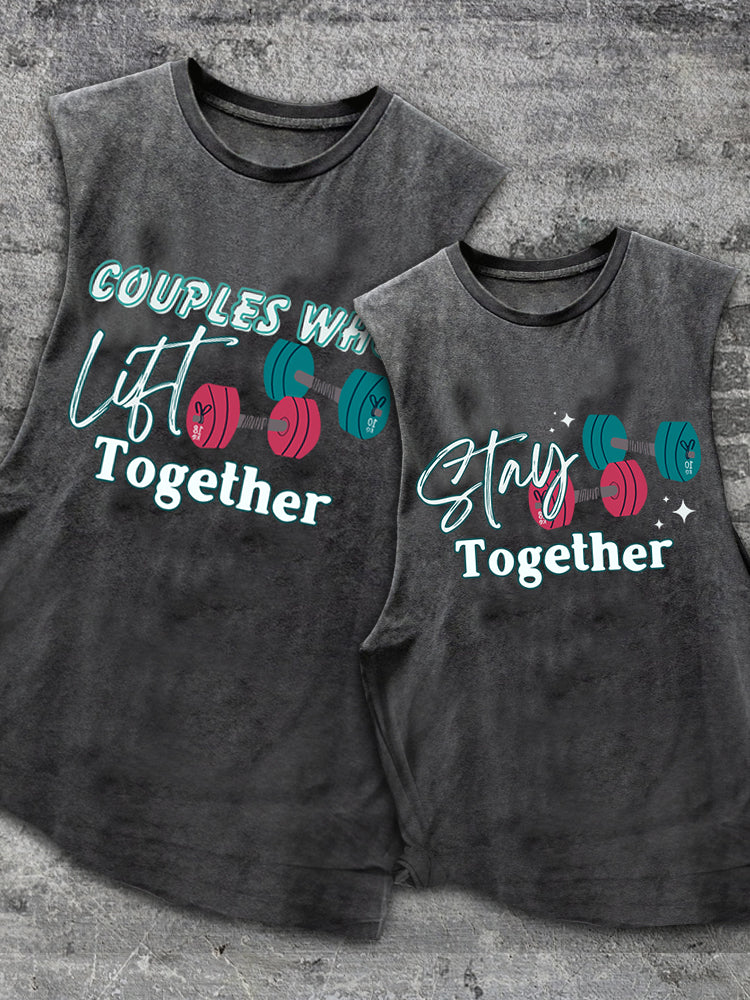Couples Scoop Bottom Cotton Matching Gym Tank