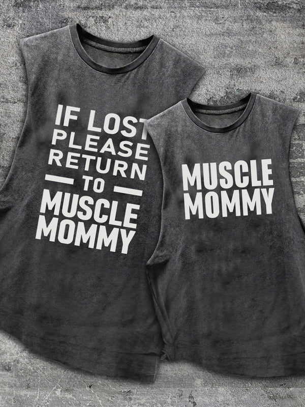 Muscle Mommy Matching Scoop Bottom Cotton Matching Gym Tank