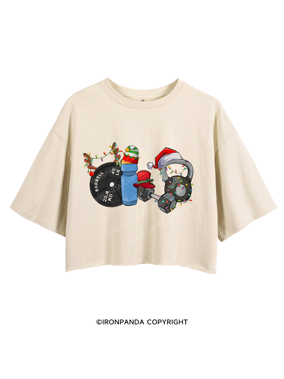 CHRISTMAS STYLE IN THE GYM CROP TOPS