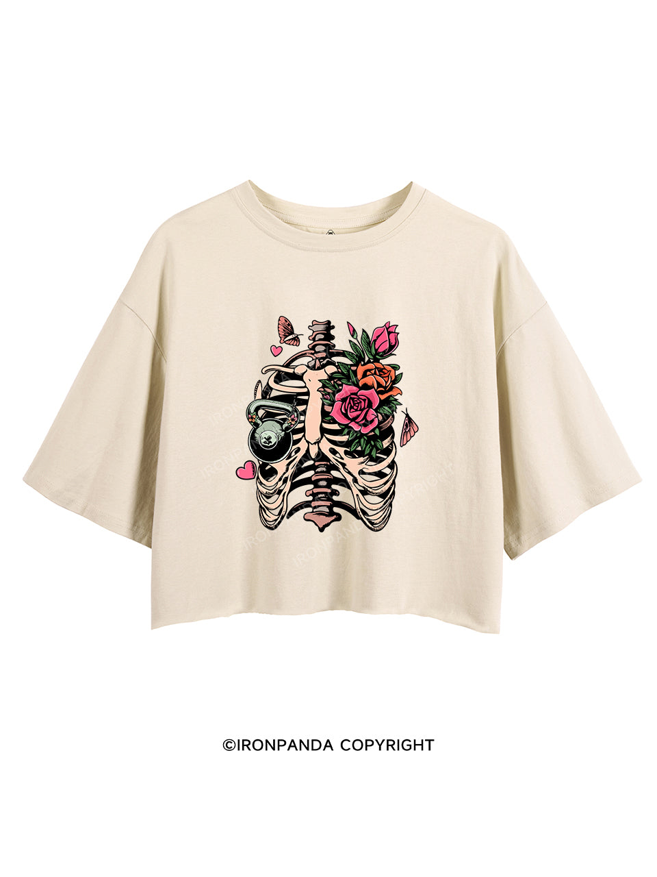SKELETON AND KETTLEBELL CROP TOPS