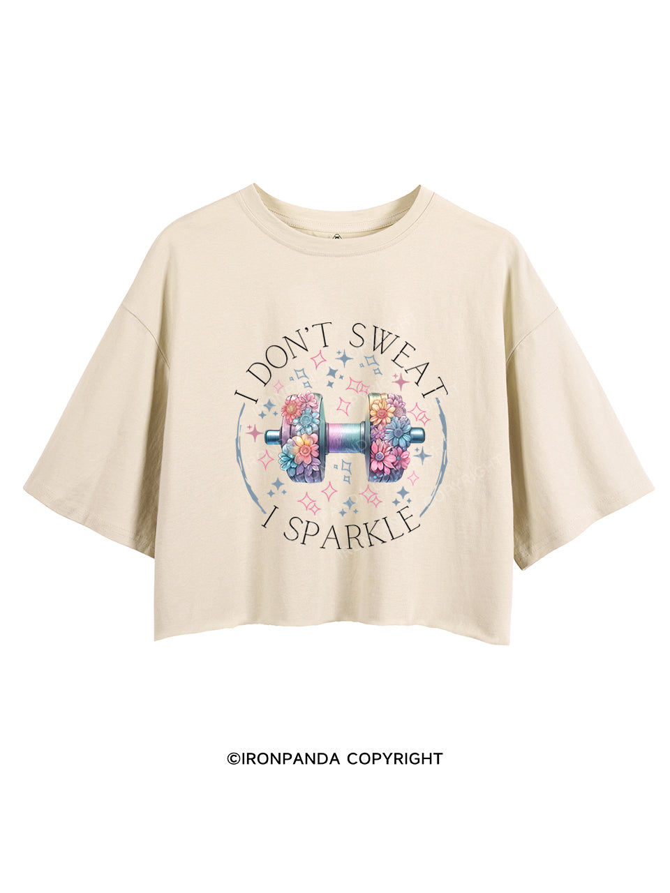 I DON'T SWEAT I SPARKLE CROP TOPS