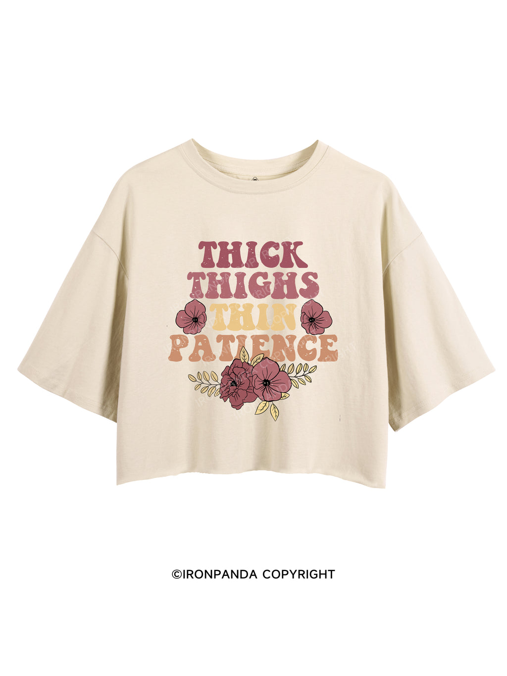 THICK THIGHS THIN PATIENCE CROP TOPS