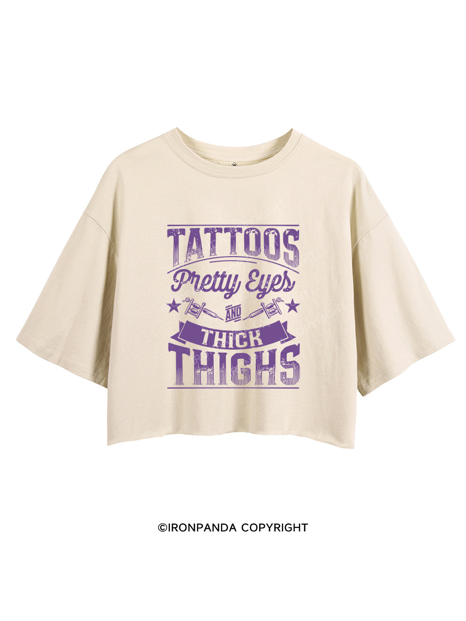 TATTOOS PRETTY EYES AND THICK THIGHS CROP TOPS
