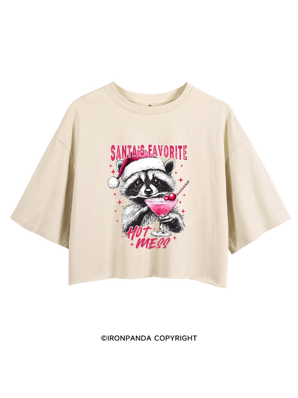 SANTA'S FAVORITE HOT MESS CROP TOPS