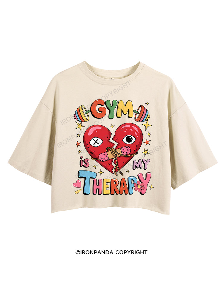 GYM IS MY THERAPY CROP TOPS