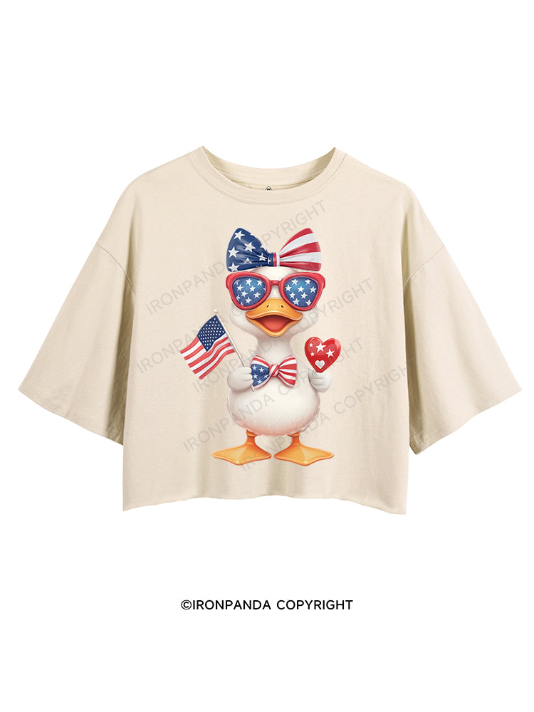 RED, WHITE, AND QUACK! CROP TOPS