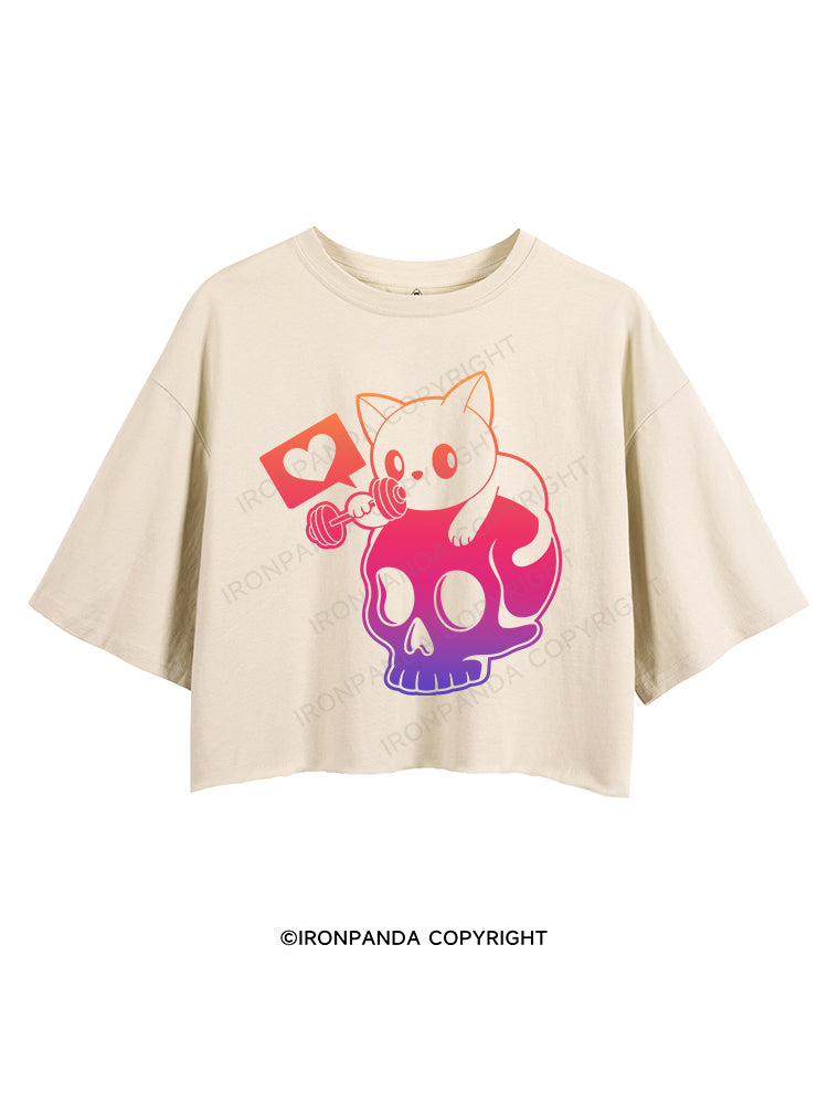 WEIGHTLIFTING CAT CROP TOPS