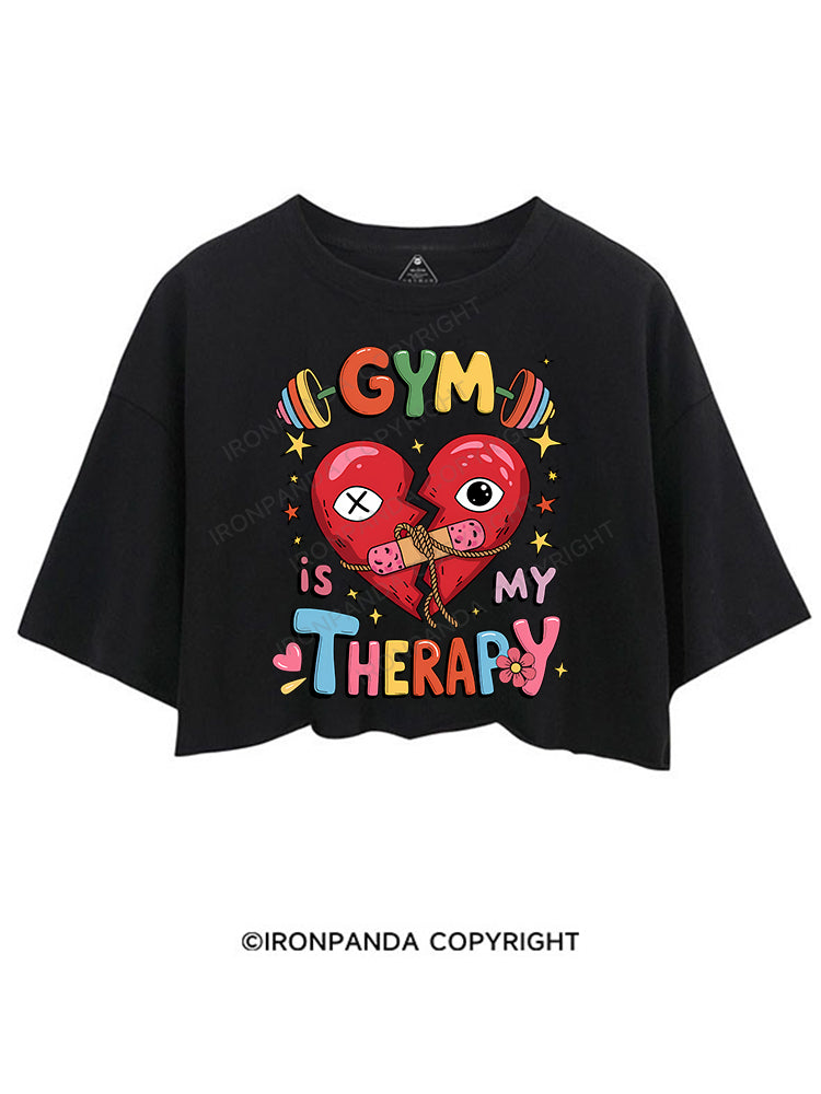 GYM IS MY THERAPY CROP TOPS