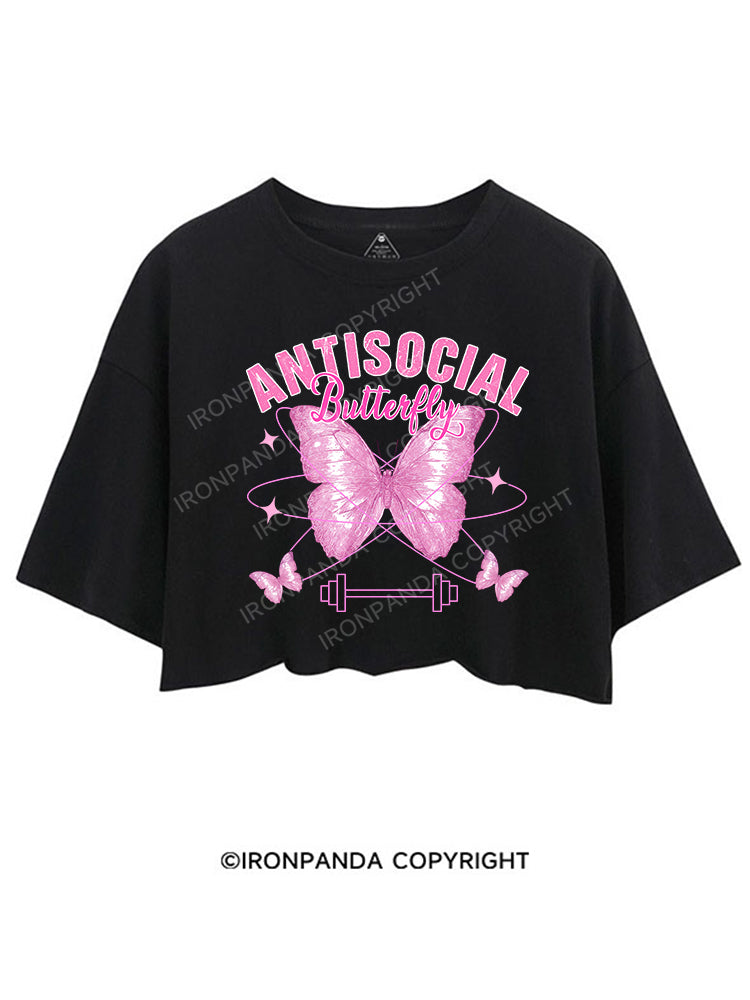 ANTI-SOCIAL BUTTERFLY CROP TOPS