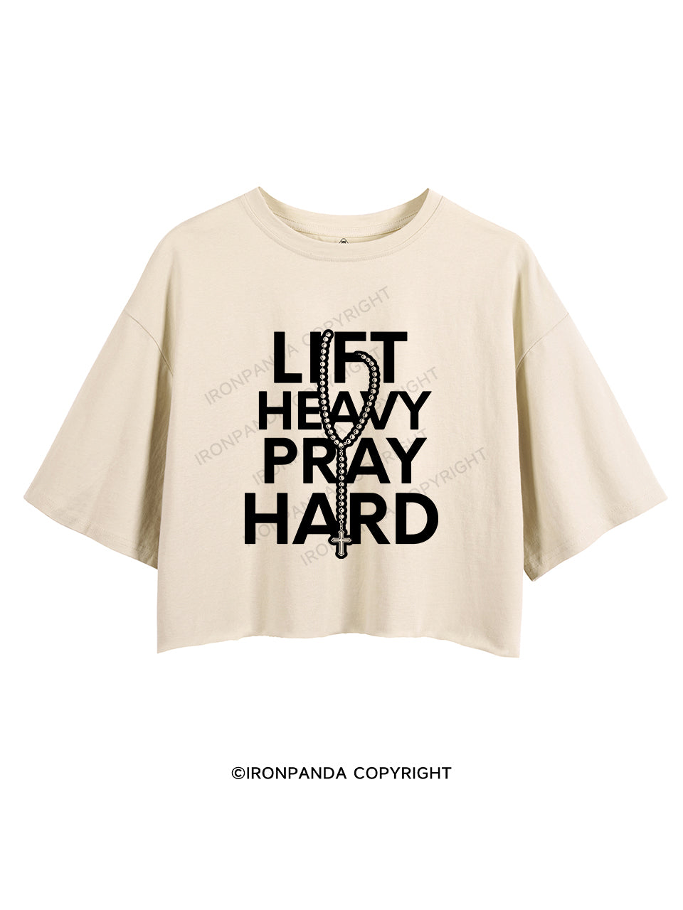 LIFT HEAVY PRAY HARD CROP TOPS