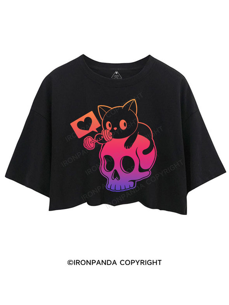 WEIGHTLIFTING CAT CROP TOPS
