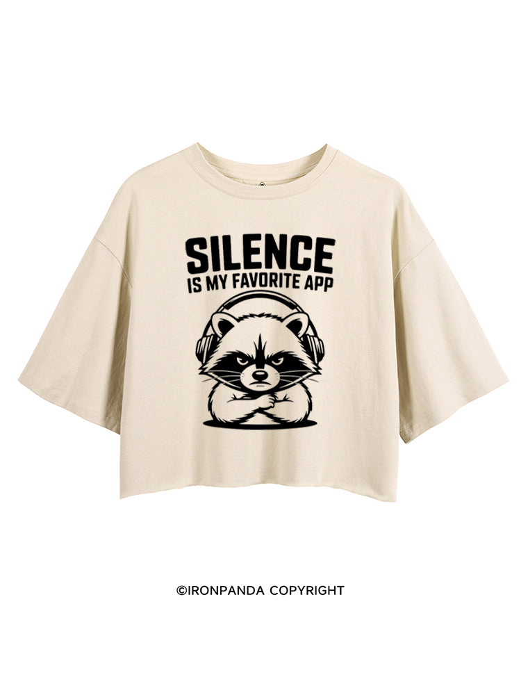 SILENCE IS MY FAVORITE APP CROP TOPS