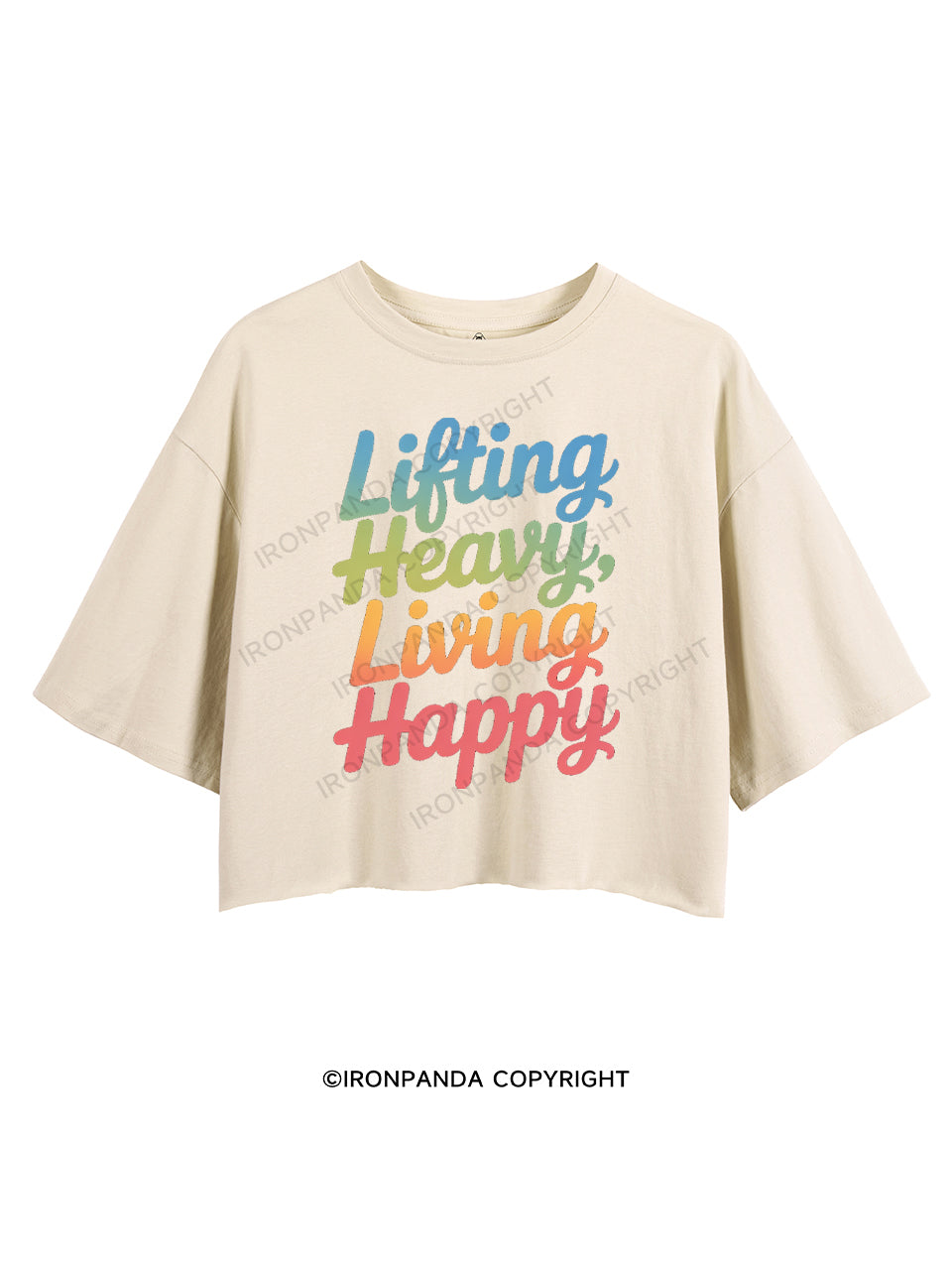 LIFTING HEAVY LIVING HAPPY CROP TOPS
