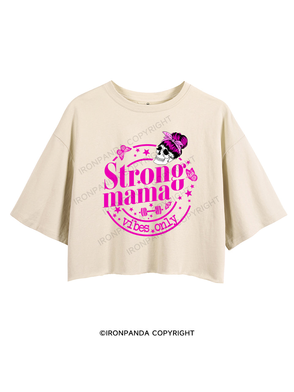 STRONG MAMA VIBES ONLY CROP TOPS