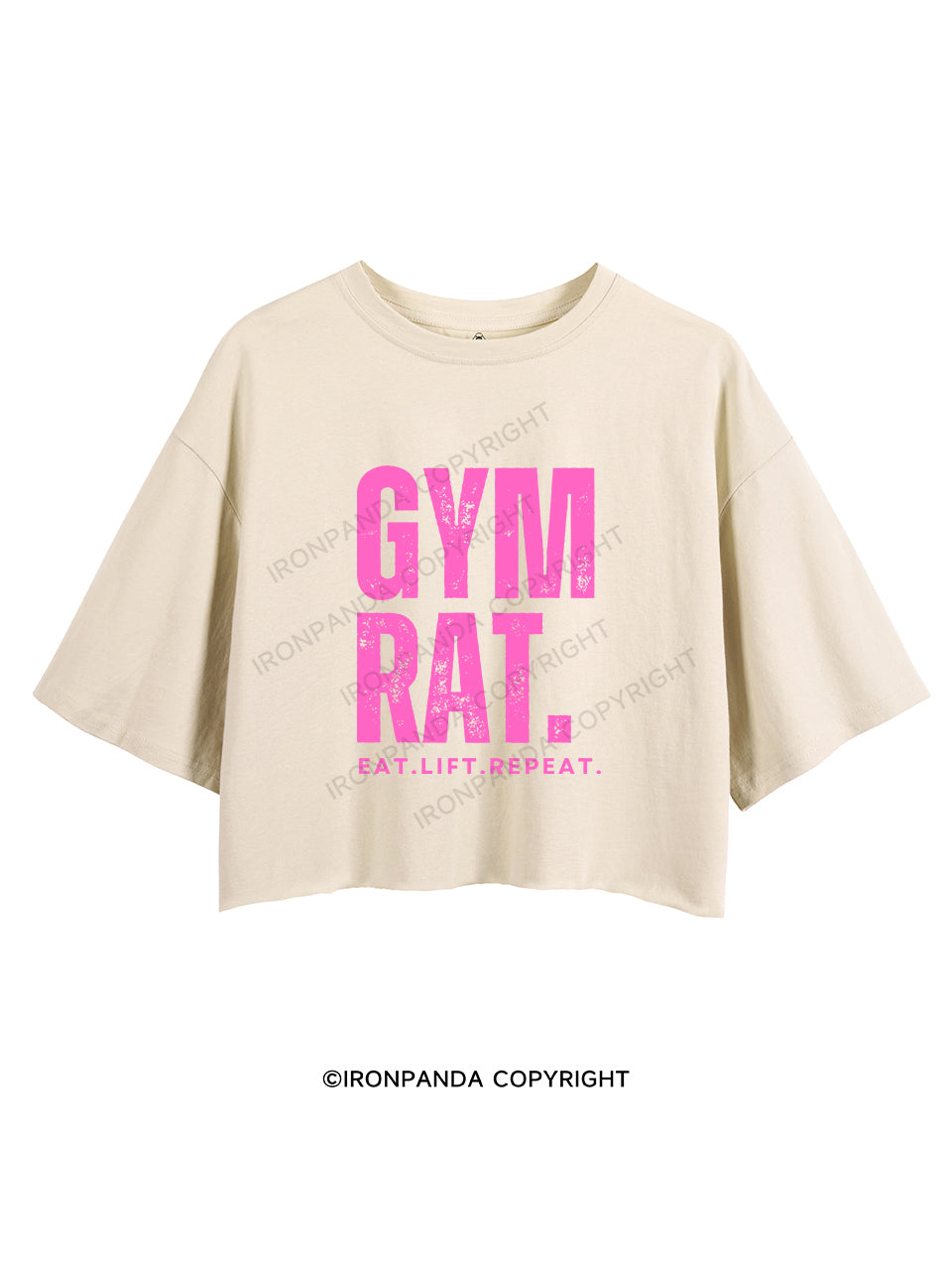 GYM RAT EAT LIFT REPEAT CROP TOPS