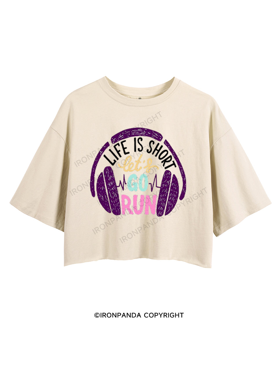 LIFE IS SHORT LET'S GO RUN CROP TOPS